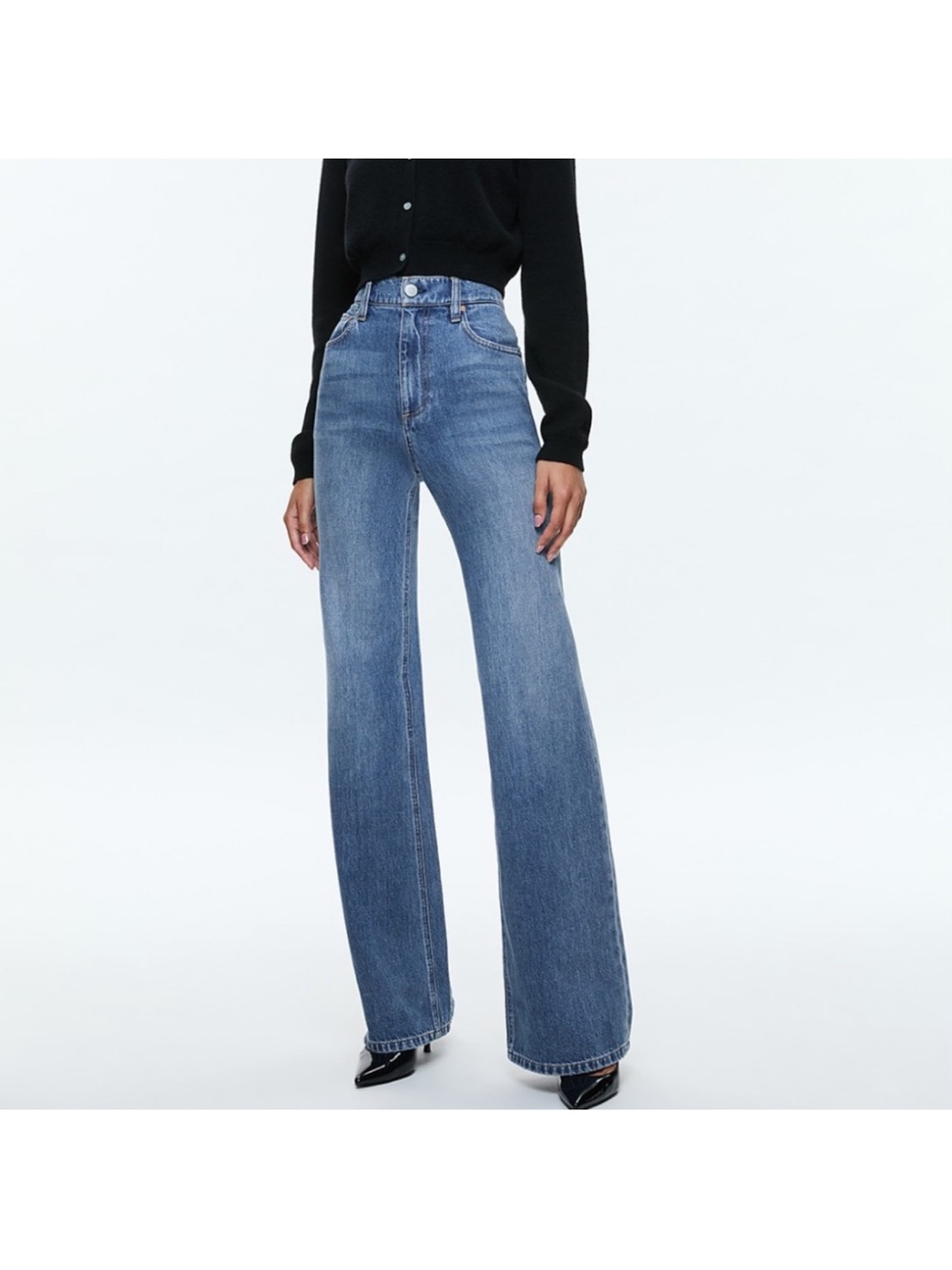 Alice + Olivia Weezy Full-Length Jean In Avery Blue Size 29